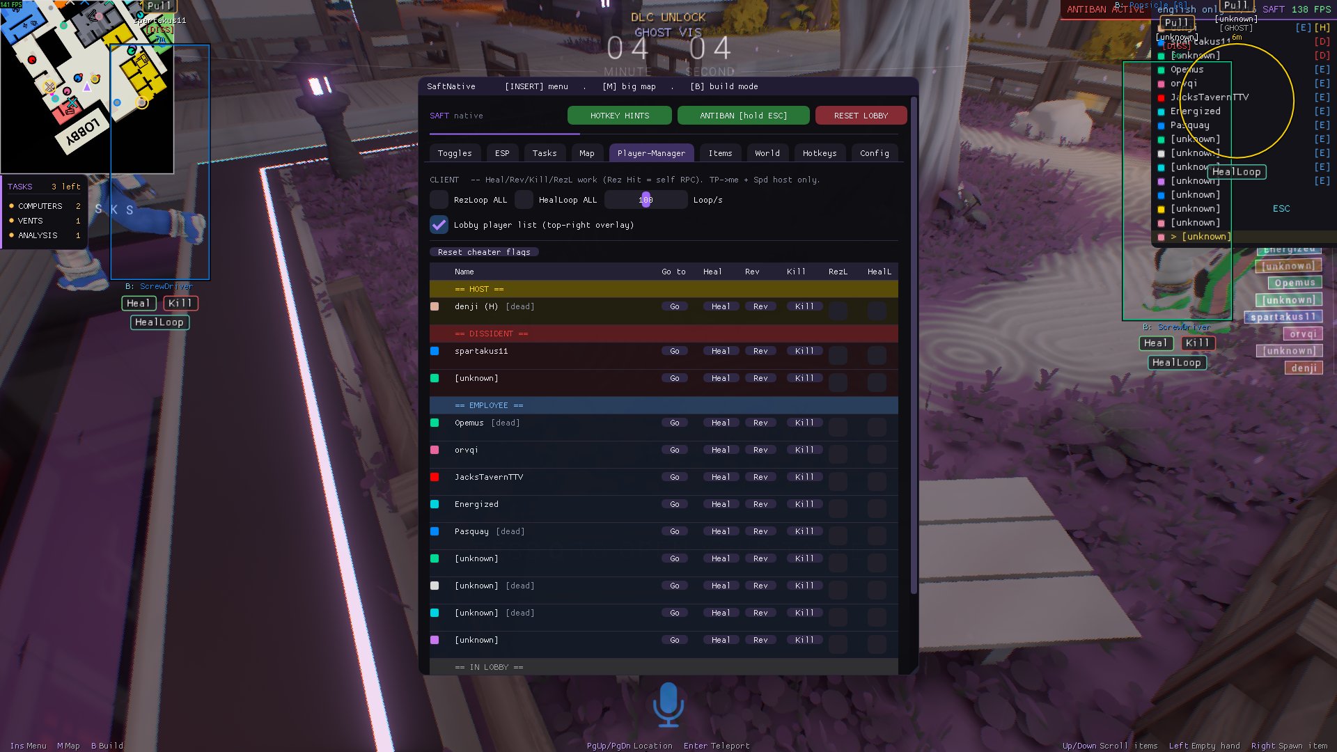 Player manager tab