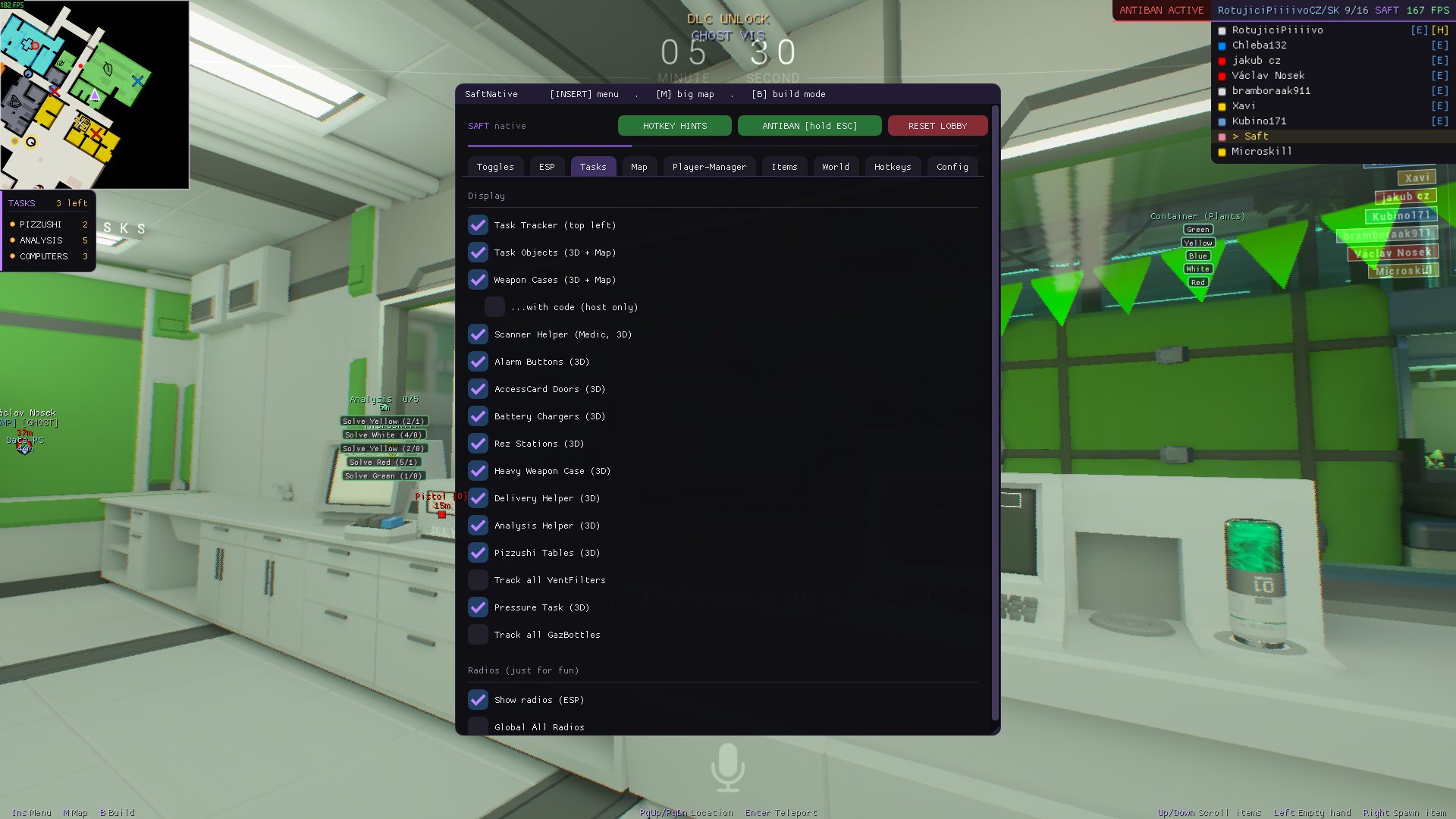 Task automation tab